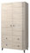 Armoire Fox 06, Armoire 2 Portes, Dimensions: 104(L) x 202(H) x 55(P) centimètres, Armoires avec Tiroirs, Penderie avec Poignées en Métal Noir, Penderies Design Moderne, Armoires - Sonoma
