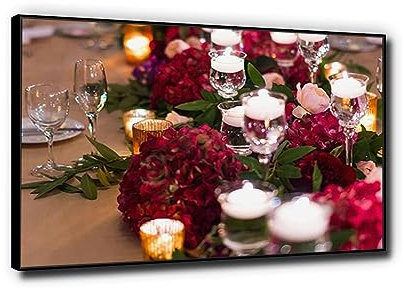 Phyrek123 Wandkunst auf Leinwand für die Küche Romantische Rose im skandinavischen Stil Bilder Druck auf Leinwand modernes Gemälde gerahmt für Esszimmer 30 x 45 cm schwarz gerahmt