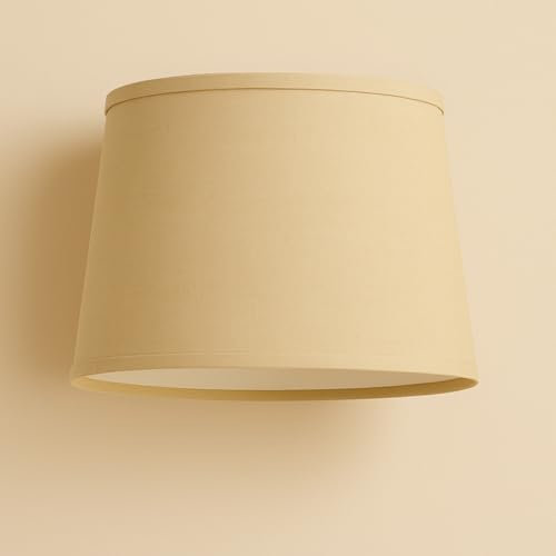 30 cm Lampenschirm, Baumwollstoff mit weißer PVC-Rückseite, handgefertigtes Produkt, für Tischlampe, Stehlampe (Creme)