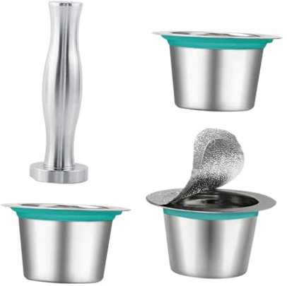Homoyoyo Coffee Filter Cup with Capsule Tool Stainless Steel Tamper Perfect for Espresso Machine Reusable