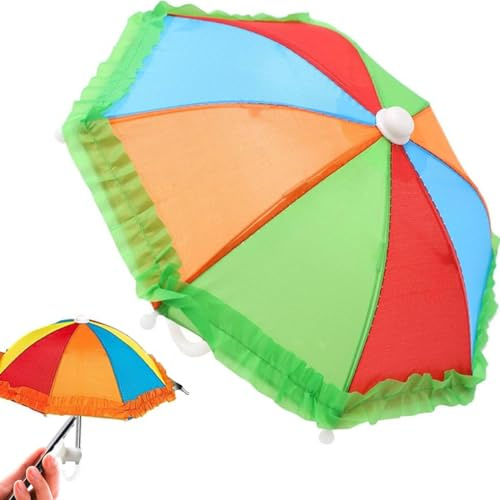 FaJoek Parapluie de Téléphone Portable Téléphone Parasol Ombrelle, Mini Parapluie pour Téléphone, Support à Ventouse pour Parapluie de Téléphone Portable, Support Telephone Voiture (Couleur)