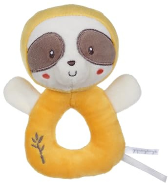 GIPSY Toys – Plüschtier – Faultier Rassel – Serie Bamboo – 14 cm S/Karte – gelb und braun – 1. Alter