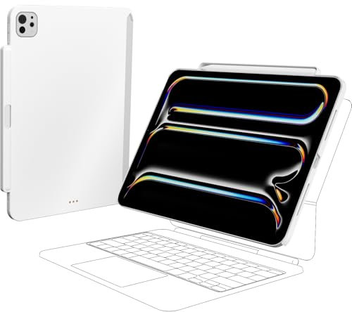 SwitchEasy CoverBuddy Lite für 2024 iPad Pro 11 Zoll – Hülle kompatibel mit Magic Keyboard für iPad Pro (M4), mit Apple Pencil Pro Stifthalter, Weiß