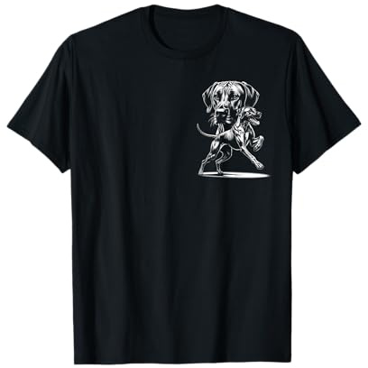 Stolzer Rhodesian Ridgeback als Porträt auf Brust T-Shirt