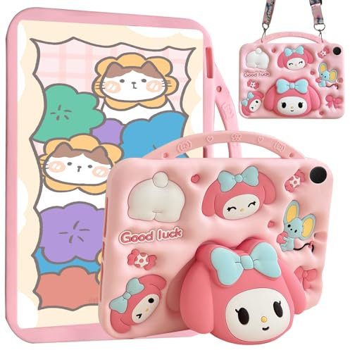 Custodia Bambini Compatibile con Samsung Galaxy Tab A9 8,7 Pollici 2023 (SM-X110/X115/X117), Antiurto Melody Cover con Supporto per Maniglia, Tracolla