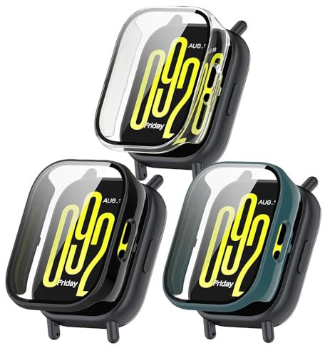 Generic 3 Count Vidrio Templado 9H Funda Protectora de Pantalla para Redmi Watch 5 Active