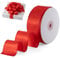 FAKILO Satin Wired Ribbon Wire Edged Red Christmas Ribbon for Gift Wrapping Christmas Tree Decoration Bows Making Wreath DIY Crafts Holiday and Home Decor (Red, 38mm X 18m)