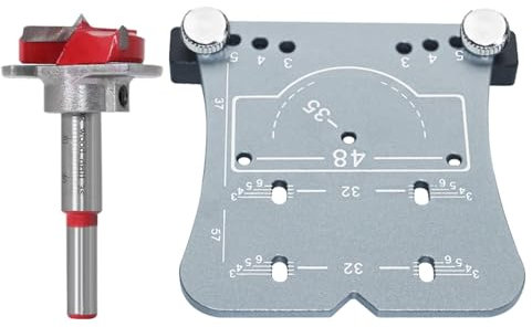 Wooden Door Hinge Hole Opener,35mm Door Hinge Jig Woodworking Hole Opener with Drill Bit - Aluminum Alloy Hole Opener for Home