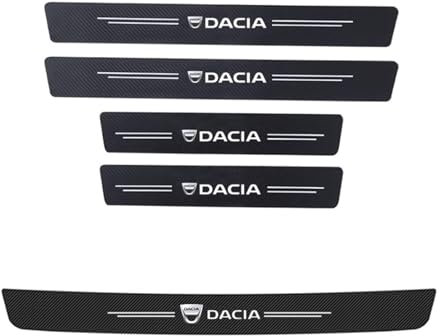 Xiazhi 5 PCS Car Carbon Fiber Door Sill Strip for Dacia Duster 2018-2023,Car Door Sill Protector,Car Door Sill Protector Strips,Kick Plate Cover Sticker