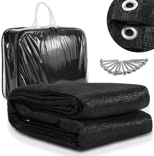 Jaxguom Vorzeltteppich 300x600cm, Teppich für Zelt Campingteppich Outdoor mit ösen Tragetasche, 13 Heringe, Atmungsaktiv rutschfest Waschbare Schimmelfrei UV-Stabilisiert, Schwarz