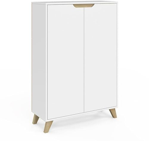IDMarket - Meuble de Rangement 2 Portes Helsinki scandinave Blanc