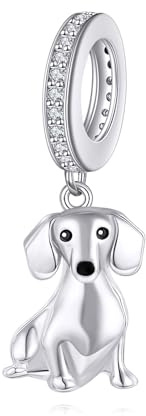 DAYLINLOVE Dackel Charme S925 Sterling Silber Dackel Bead Geschenke Niedliche Tier Hund Schmuck Geschenke für Frauen Dackel Liebhaber