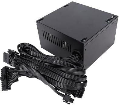 ATX 600W PC Power Supply, ATX Power Supply with 4+4 Pin Connectors, Automatically Adjusts Fan, Single 12V Rail Gaming PSU for 10 for Vista