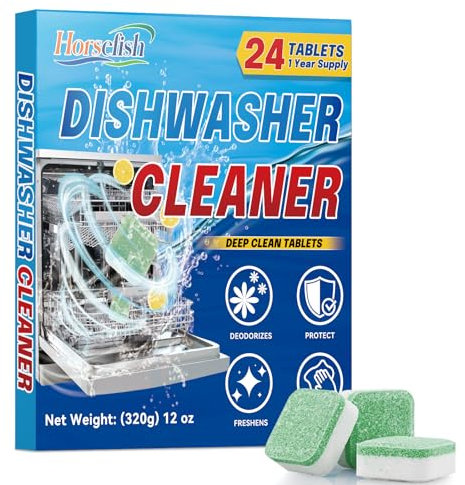 Dishwasher Cleaner Tablets -20 Pack Deep Cleaning for All Dishwasher Machines, Dishwasher Cleaning Tablets Removes Grease, Limescale & Odor, Lemon-Scented