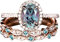 3pcs Vintage Unique Oval Cut Engagement Ring Rose Gold Ring Art Deco Bridal Wedding Ring For Women ​​Vintage Rings Women​​ (A, D)