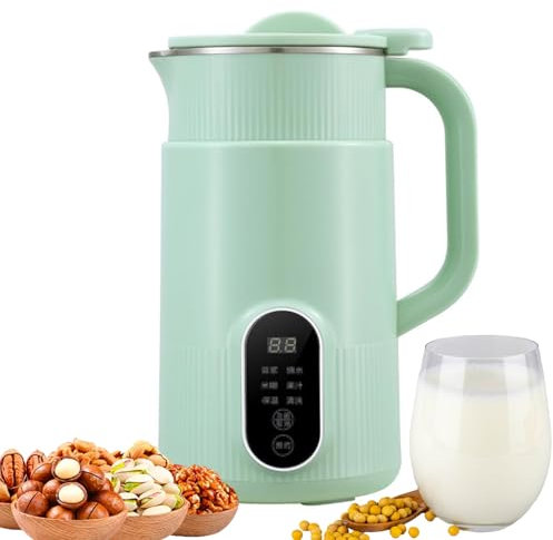 Soybean Milk Maker, 800ml Automatic Nut Plant Based Milk Maker Machine with 12h Timer & Keep Warm, Auto Clean, Mini Stainless Steel Wall Breaker for Oat, Soy, Juices, Boiling Water