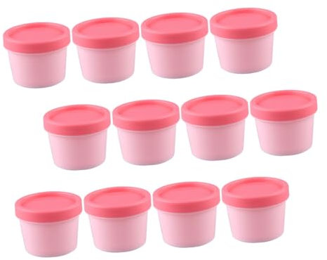 OFFIGAM Lot de 12 Pots de Crème Vides en Plastique Transparent Couvercles Récipients Rechargeables pour Crèmes et Cosmétiques pour Voyage et Stockage