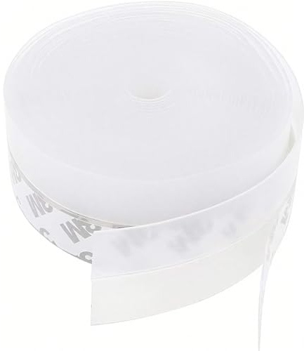 OIXEYA Bas de porte avec adhésif Premium, 25mm x 10 m, porte blindée, bas de porte, isolation thermique portes et fenêtres, protection froide, protection sonore (transparent)