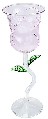 BESPORTBLE Verre à Vin Forme de Rose Décoratif Verre Cocktail Élégant pour Fête et Cadeau Design Floral Romantique pour Table