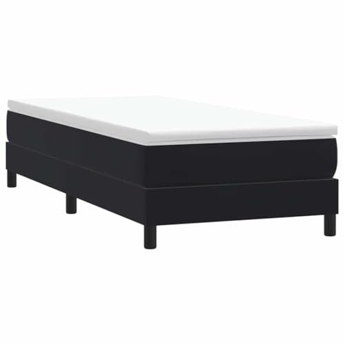 kithwjll Boxspringbett ohne Matratze Schwarz 90x210 cm, Samt Stoff, Bettrahmen mit Lattenrost, Einzelbett Gestell, Stabile Beine für Schlafzimmer
