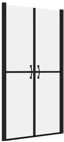Porta doccia opaca in vetro di sicurezza ESG (78-81) x 190 cm, telaio in alluminio, con larghezza regolabile e design moderno della maniglia, per bagni senza barriere