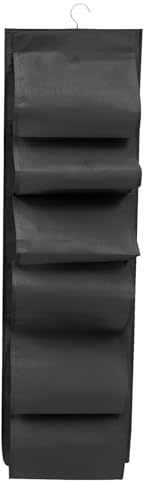 BESTOMZ Bolsa Plegable Adecuado para Ordenar Zapatos para Colgar Zapatos de Gran Capacidad en Tela No Tejida Negra, Organizador Funcional Estilo Simple para Armario y Pared