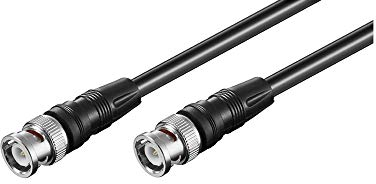 Goobay 50423 BNC Kabel RG59 Koaxialkabel 1m / BNC Stecker auf BNC Stecker / 75 Ohm Koaxial Kabel / Schwarz geschirmt BNC Verlängerungskabel 1m