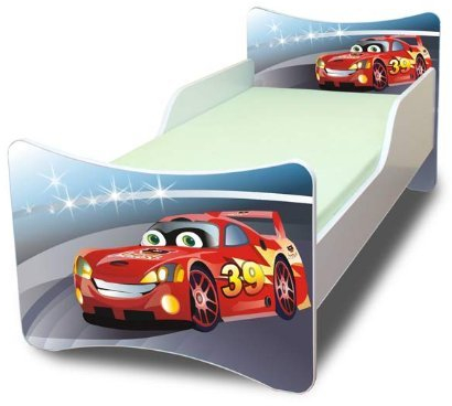 Best For Kids Kinderbett mit Schaummatratze mit TÜV Zertifiziert 90x200 30 Designs (Cars II)
