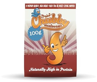 Chubby Mealworms (100 g), Dried Mealworms For Wild Birds, Protein Rich Dried Meal Worm, High Energy for Birds, Reptiles, Gecko