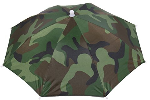 sourcing map Regenhut Sonnenhut, Camouflage Gummiband Angeln Regen/Sonnenschirm Hut grün 13.4 de