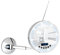 WENKO LED Wandspiegel Imperial - 3-Fach Vergrößerung, mit Bluetooth Funktion, USB-Port und Mikrofon, Spiegelfläche ø 16.5 cm 300% Vergrößerung, Stahl, 21 x 27 x 13-38 cm, Chrom
