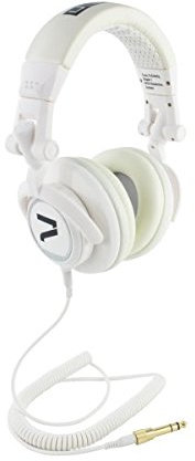 7even Headphones White/DJ HiFi Sports Headphones in White, Rotatable, Interchangeable Cable, 110 dB
