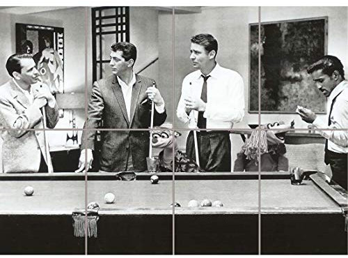 Doppelganger33 LTD The Rat Pack Photograph Black White Pool Billiards XL Giant Panel Poster Art Print (8 Sections)