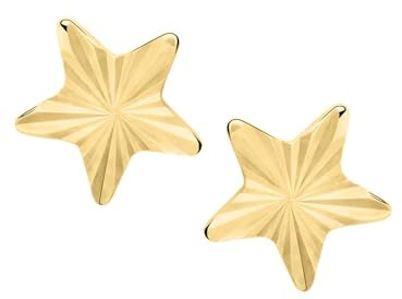 My Gold Mädchen Ohrringe Stern Gold 333/750 Ohrstecker Stecker Echtes Gelbgold (8/18 Karat) Ø 6mm Goldohrringe Stia