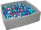 Velinda Bällebad Ballpool Kugelbad Bällchenbad Kinder-Pool mit 1200 Bällen/120x120cm (Farbe der Bälle: weiß, blau, pink, grau, türkis)