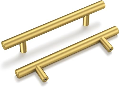 goldenwarm 10 Pack Gold Drawer Handles Gold Handles Kitchen Cupboard Handles Brass Door Handles 96mm Hole Center Kitchen Handles Gold Cupboard Handles Gold Door Handles