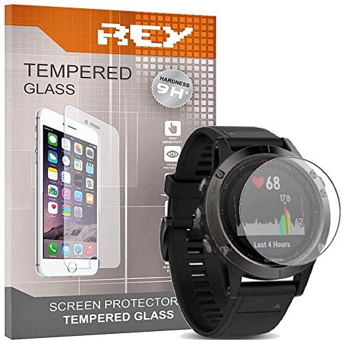 3X Protector de Pantalla para Garmin Fenix 5 47mm / Fenix 5 Plus 47mm, Cristal Vidrio Templado Premium Reloj SmartWatch