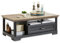 Stella Trading JASMIN Couchtisch in Artisan Eiche Optik, Graphit - Sofatisch mit Schublade & Ablage für Ihren Wohnbereich im Landhausstil - 120 x 45 x 67 cm (B/H/T)