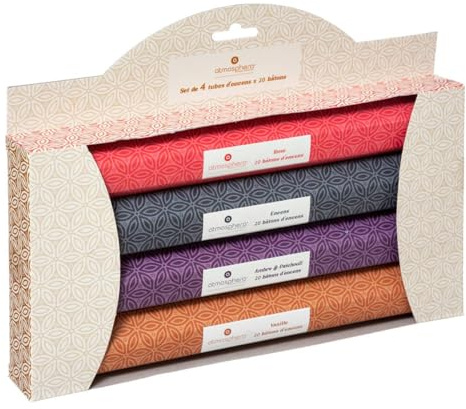 Atmosphera - Set aus 4 Räucherstäbchen Doli - Bernstein-Weihrauch-Rose-Vanille - H20 cm - Mehrfarbig