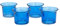 Creativery Teelichtgläser 63x45 mm Set 4 Stück Teelichthalter Glas mit geschwungenem Rand Tulpenform Farbauswahl: blau 352 / königsblau/Royalblau