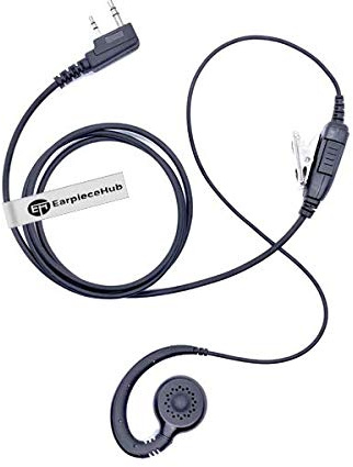 C-Shape Swivel style Earpiece Police Security Headset inline PTT Mic Microphone For 2 Pin Mitex 2 Way Radio