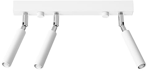 SOLLUX EYETECH Deckenstrahler Dreifach verstellbare Lampen Wandbeleuchtung LED-Lampe aus Stahl Minimales Design Einfache Installation Farbe Weiß 25x3x20 cm