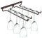 Jenngaoo Weinglashalter, Gläserschiene Zweireihig Gläserhalter aus Verchromten Metall Weinschale Rack Glas Hanger Glashalter Weinglashalterung, 27x24x4 cm /10,6x9,4x1,6 Zoll (Bronze)