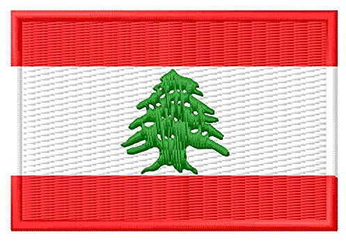 Écusson brodé drapeau du Liban de 7 cm de large Aufnäher parche Bordado écusson toppa ricamata