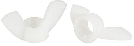 sourcing map Dadi ad alette M10 in nylon, a forma di farfalla, a mano, per stringere i fermi, colore bianco, 15 pezzi