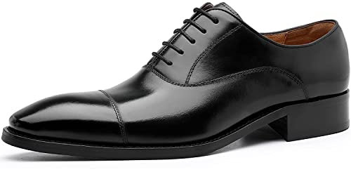 DESAI Hombre Zapatos de Ciudad con Cordones Oxford, Nuevo Negro, 47 EU