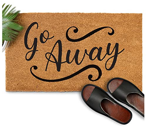 MAINEVENT Go Away Doormat, 30x17 Inch, Funny Door Mat Outdoor, Go Away Front Door Mat, Unwelcome Mat, Farmhouse Style