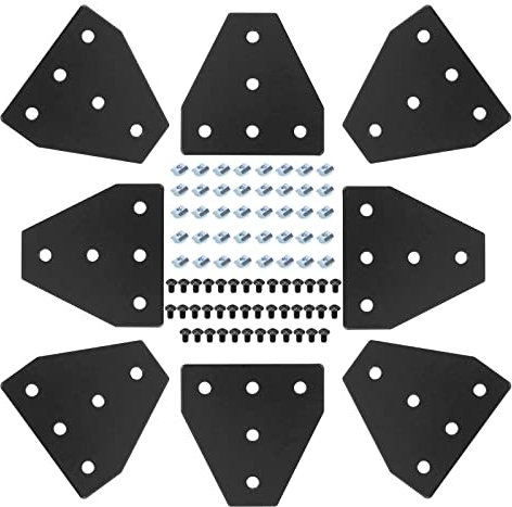 iMetrx 4040 Aluminum Extrusion T-Slot Connector Bracket,8PCS Joint Plates+40Pcs M8 Nuts+40Pcs M8*16mm Hex Socket Cap Screw for 4040 Series Aluminum Profile 3D Printer Frame