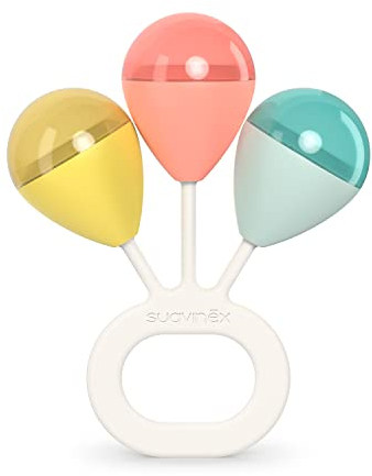 SUAVINEX Sonajero para Bebés, a partir de 4 Meses. Fácil de Agarrar, con Sonidos Estimulantes, Azul