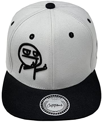 Outfitfabrik Snapback Cap Männchen in weiß mit schwarzem Schirm (Provokation, Statement) für Herren und Damen, One Size, verstellbar